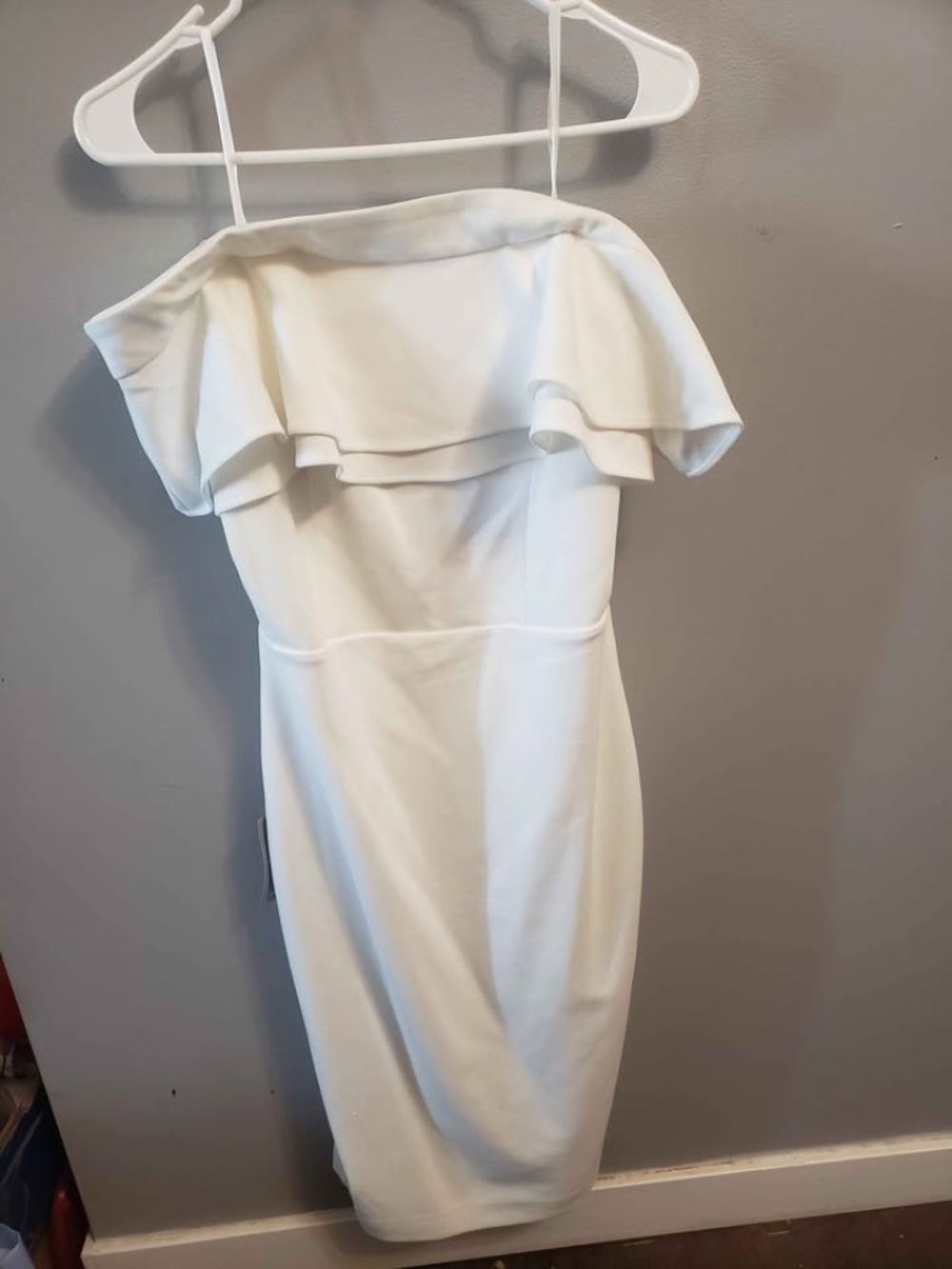 White Off the Shoulder Dress Le Chateau Women's Brand New